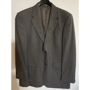 OSCAR DE LA RENTA Mens Brown Tan Houndstooth Sport Coat Suit Jacket Blazer 43L